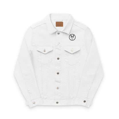 Unisex Denim Jacket by Fierce – Embroidered Black Print