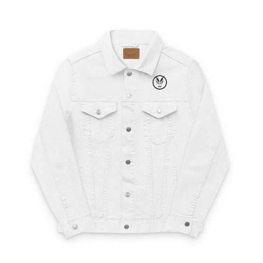 Unisex Denim Jacket by Fierce – Embroidered Black Print